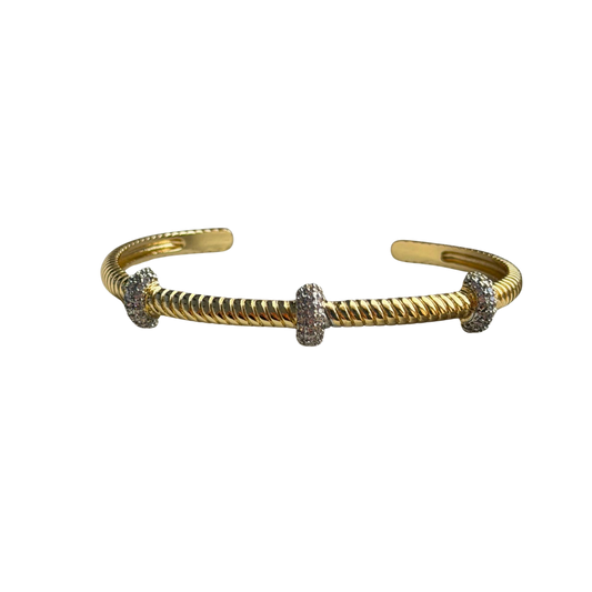 spiral pavé open bangle
